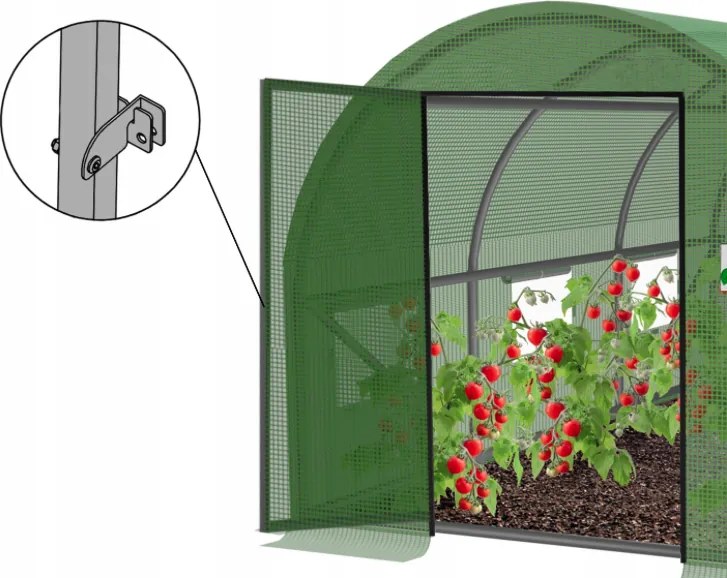 Politunel de grădină EXTRA 2 x 3 m cu ușă articulată