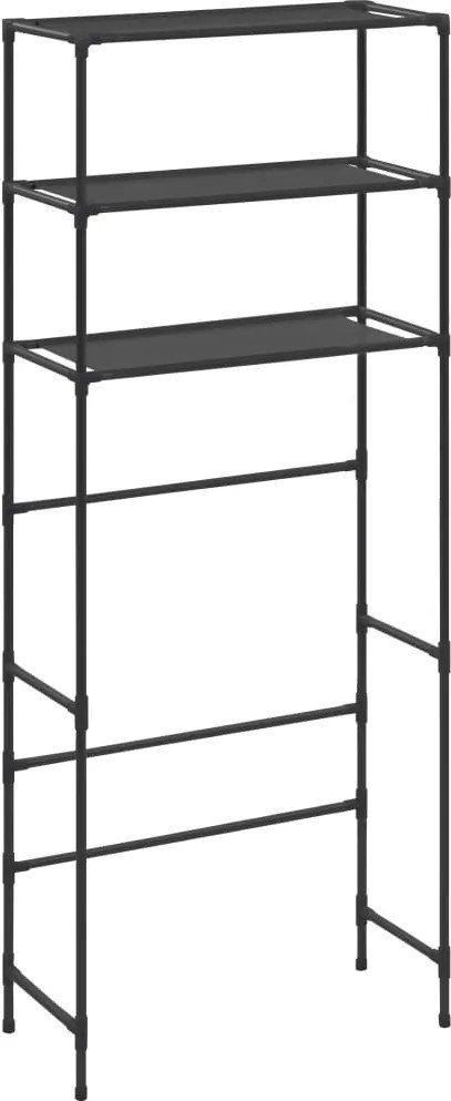 vidaXL Etajeră peste mașina de spălat cu 3 polițe negru 69x28x169 cm