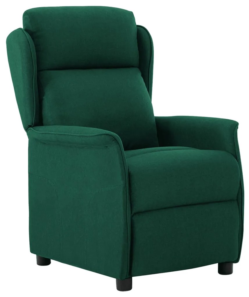 3073622 vidaXL Fotoliu rabatabil electric, verde închis, material textil