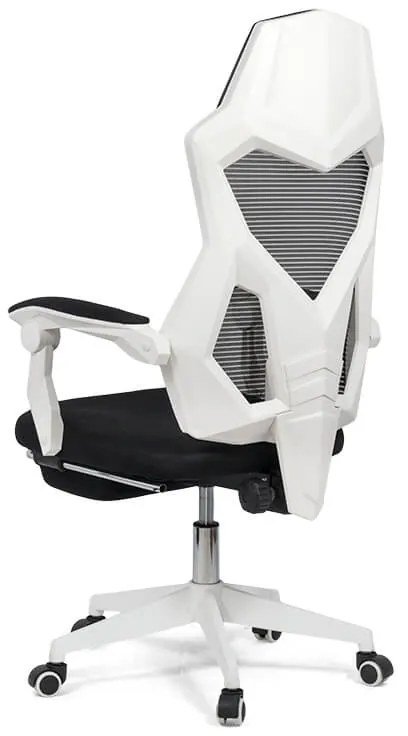 Scaun ergonomic din mesh cu suport picioare retractabil OFF 424 alb