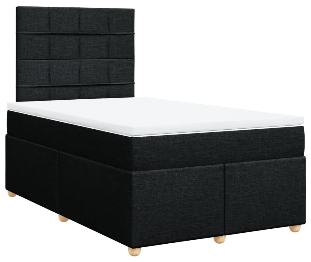 3291221 vidaXL Pat box spring cu saltea, negru, 120x190 cm, catifea