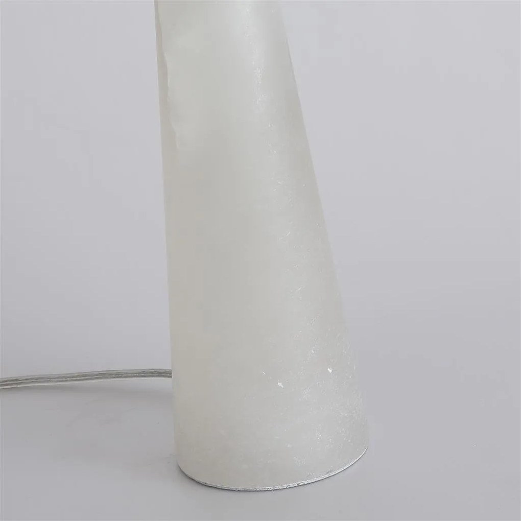 Veioza, Lampa de masa, Alabastru, Textil Alb, Linen