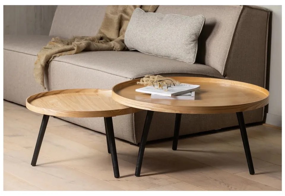 Măsuță auxiliară WOOOD Mesa, ø 60 cm, natural
