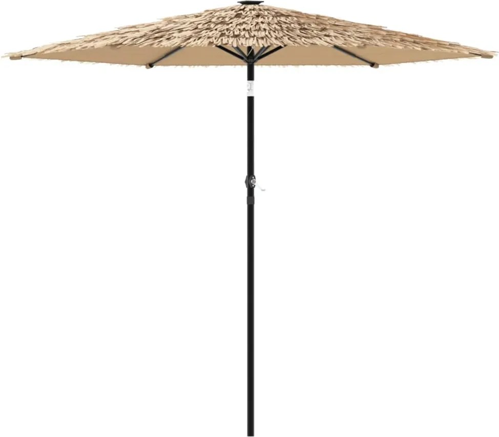 vidaXL Umbrelă soare de grădină cu stâlp din oțel, maro 268x268x226 cm