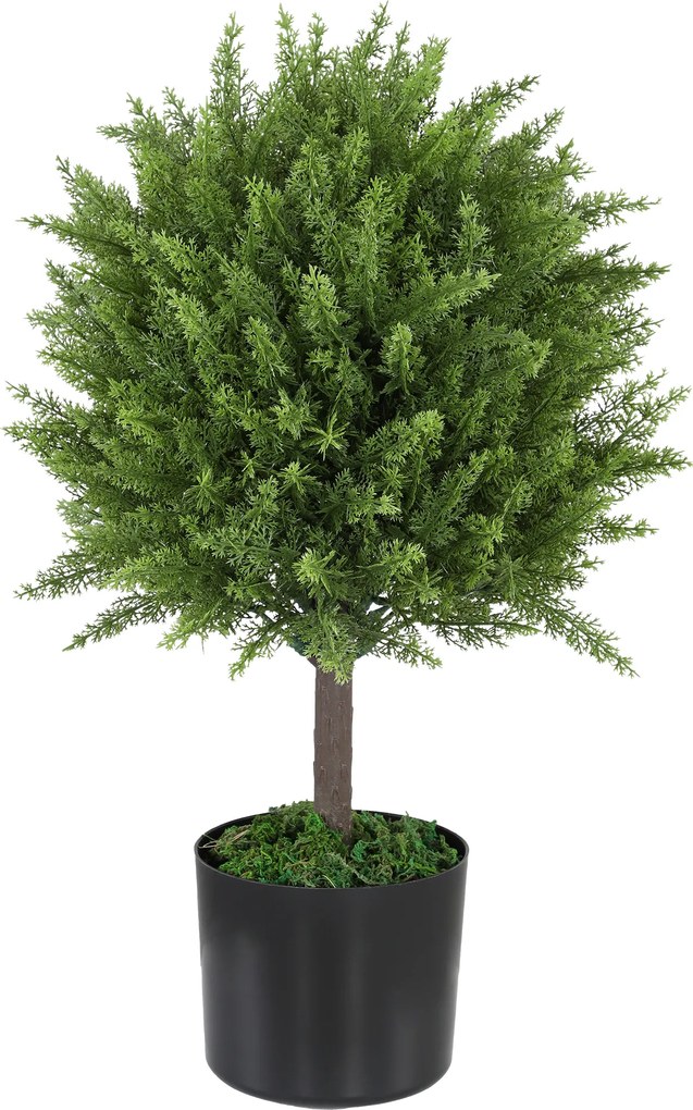 HOMCOM Plantă Artificială Cedru Rezistentă la Raze UV cu Ghiveci, Ø14,5x55 cm, Verde | Aosom Romania