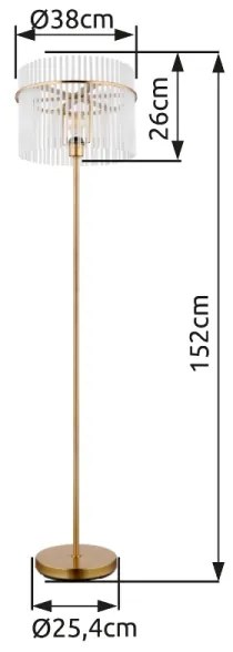 Lampadar Globo 15698SM GORLEY 1xE27/60W/230V auriu