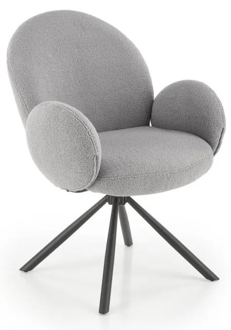 Scaun de dining KIVA, 1 buc., gri