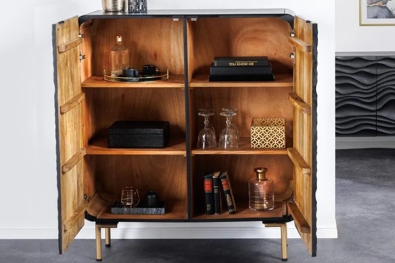 Dulap din lemn de mango Lagoon 120cm, negru