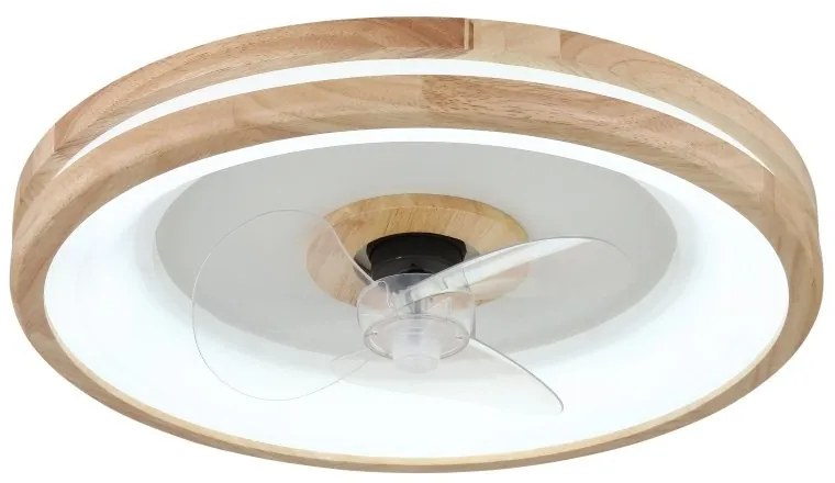 Lustra LED cu ventilator si telecomanda GATIAN lemn