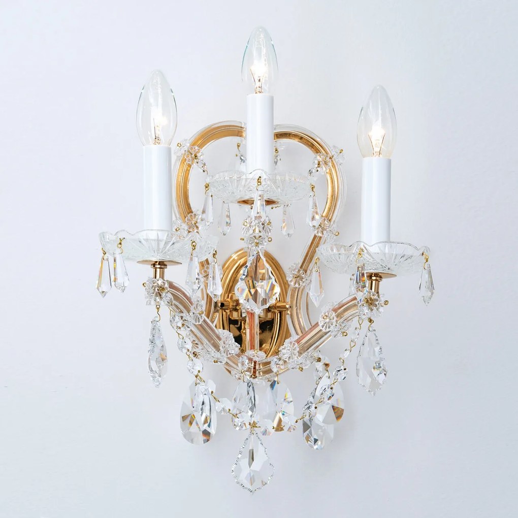 Aplica de perete de lux cristal Swarovski Maria Theresia-A 3L 24K gold plated