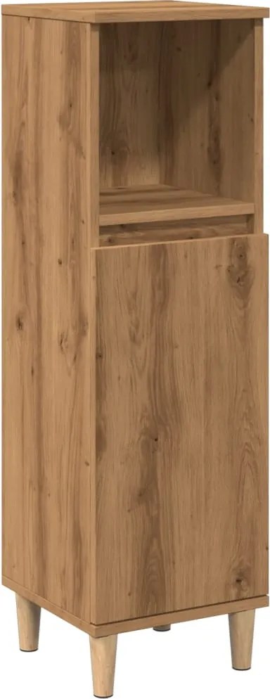 vidaXL Dulap de baie, stejar artizanal, 30x30x100 cm, lemn prelucrat