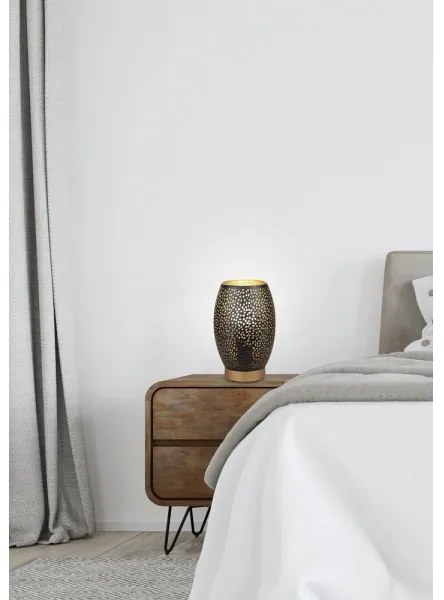 Lampă de masă Venus 1xE27/60W/230V negru/auriu