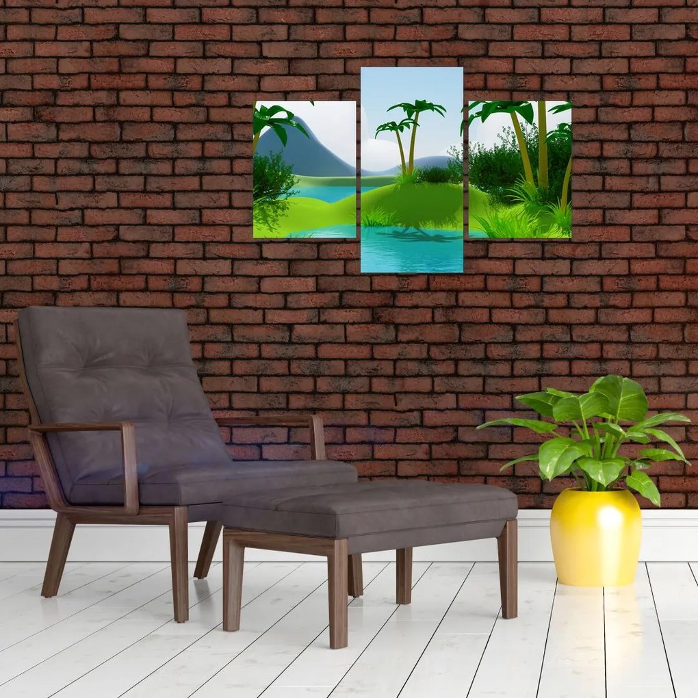 Tablou - Lac în junglă (90x60 cm)