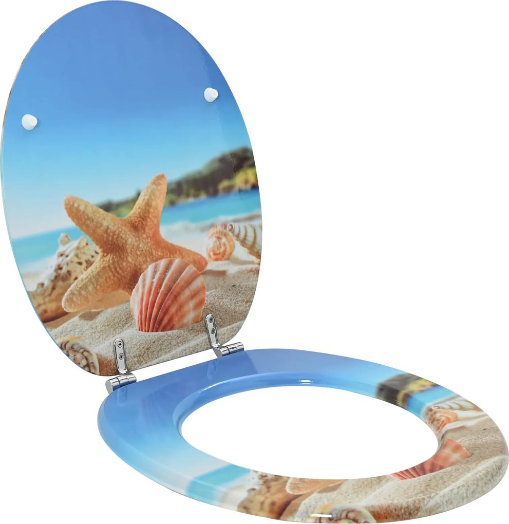 vidaXL Capac de toaletă cu închidere lentă Albastru deschis 44 x 38 cm