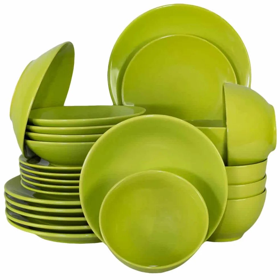 Set Complet Serviciu De Masa Lime, 24 piese, Verde