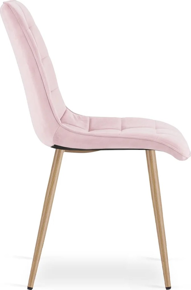 Scaun de masa SPLIT VELVET, roz deschis