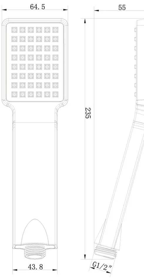 Cap de duș negru mat din plastic – Sapho