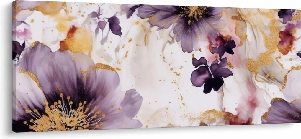 Tablou - Acuarelă flori (120x50 cm)