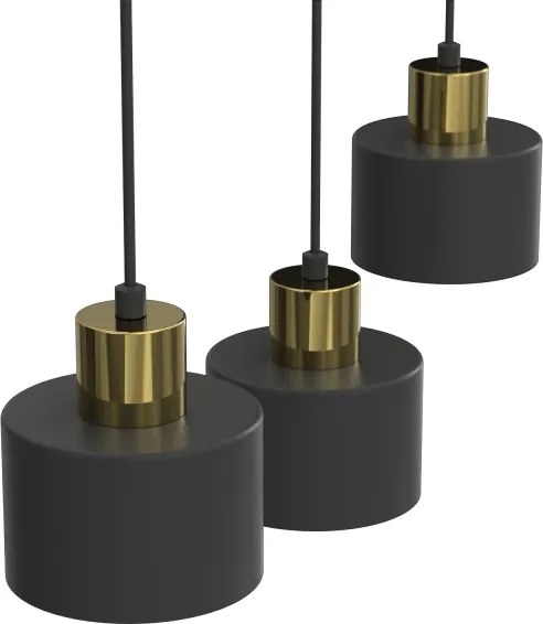 Candelabru suspendat cu cablu PARKLA 3xE27/15W/230V, negru