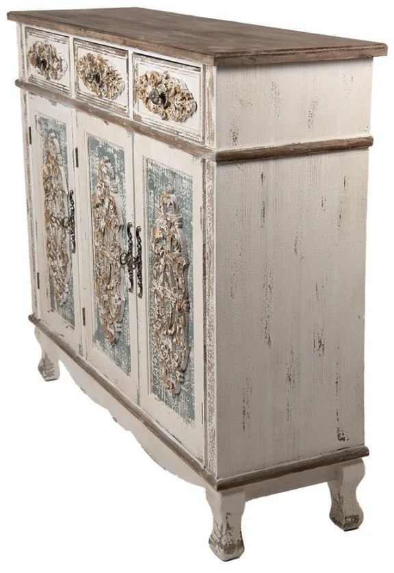 Comoda natur, din lemn masiv, aspect vintage, Eloise