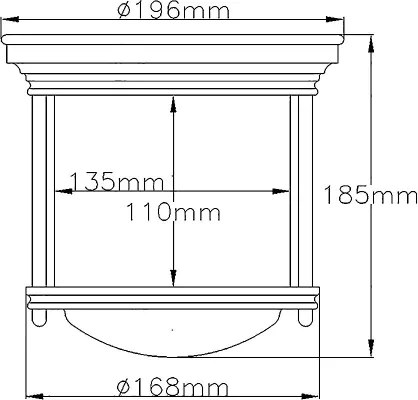 Quintiesse QN-HADRIAN-MINI-F-BR-CLEAR - Plafonieră de exterior HADRIAN 1xE27/60W/230V IP44