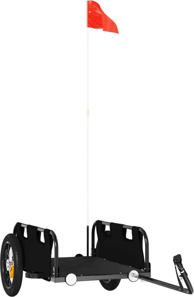 vidaXL Remorcă de bicicletă, negru, textil oxford și fier