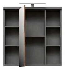 Dulap de baie suspendat cu oglindă VENOM, antracit/maro