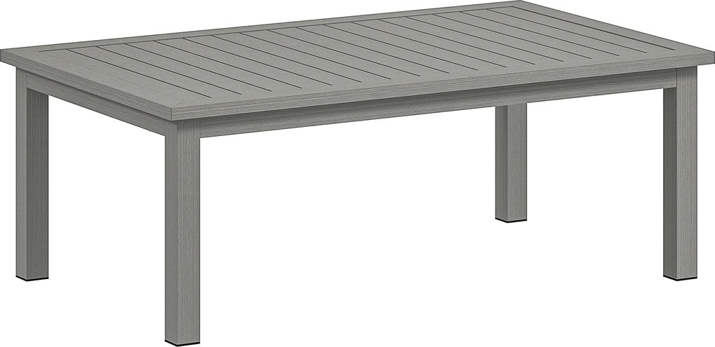 Outsunny Măsuță de cafea dreptunghiulară, blat cu fante pentru interior/exterior din aluminiu, 100 x60 x37 cm gri | Aosom Romania