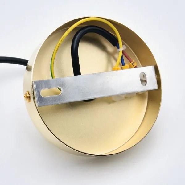 Lustră pe cablu HARMA 1xE27/15W/230V d. 14 cm alb/auriu