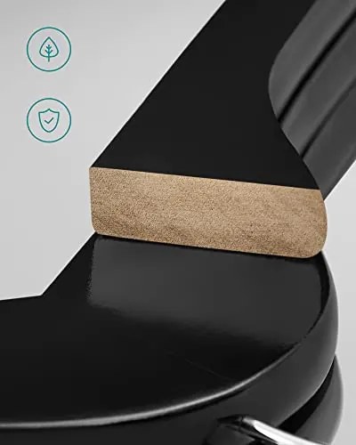 Set de 50 umerase din lemn, Songmics, Negru-Argintiu, 44.5x23x1.2 cm