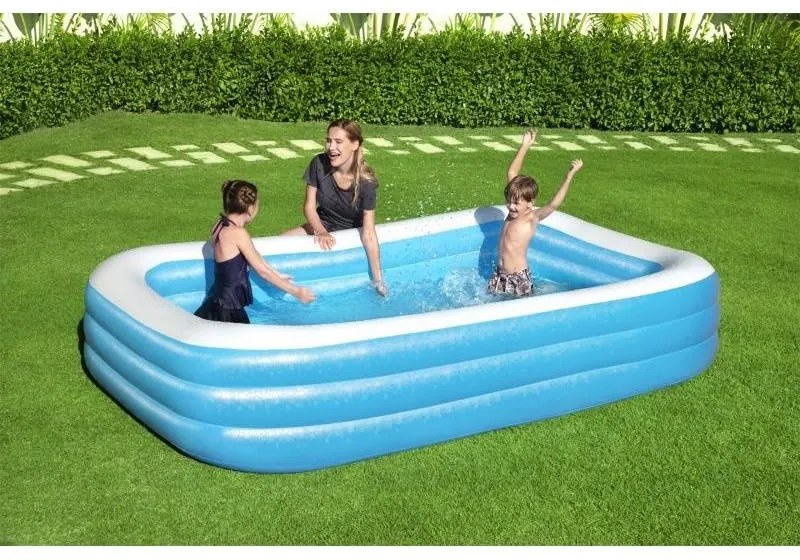 Piscina gonflabila pentru copii, dreptunghiulara, albastru, 305x183x56 cm, bestway