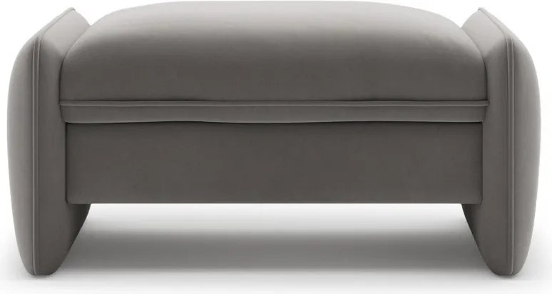 Taburet gri închis cu tapițerie din catifea Georgia – Micadoni