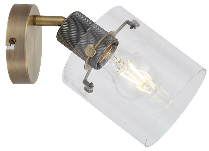 Spot de perete de design bronz cu sticlă transparentă - Domo