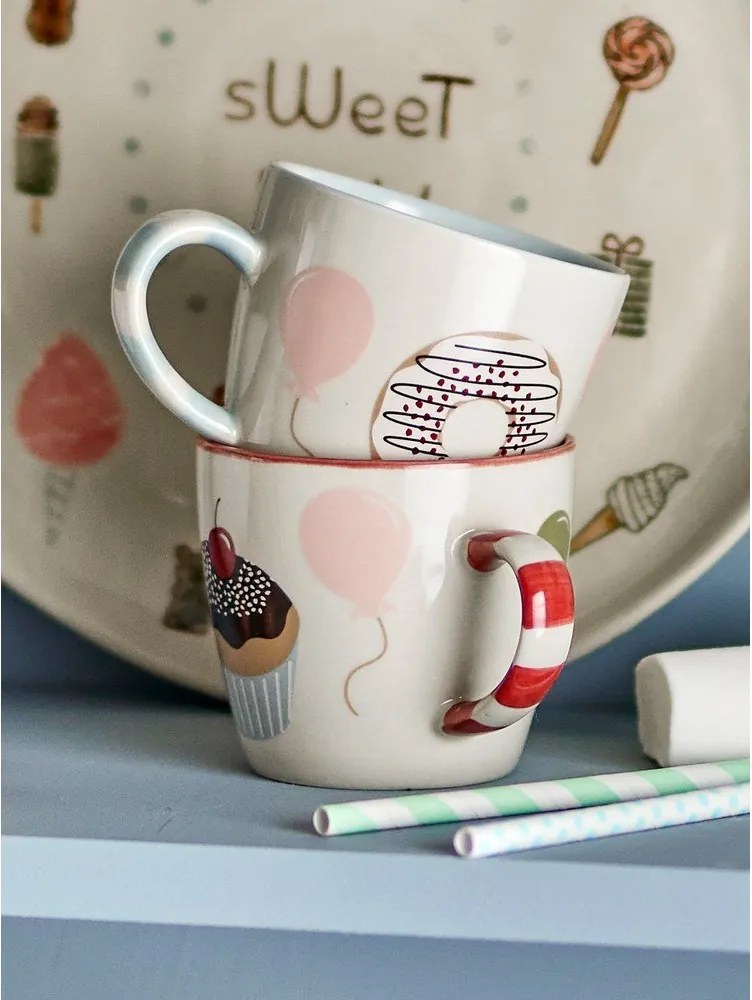 Căni pentru copii crem 2 buc. din gresie 200 ml Darby – Bloomingville Mini