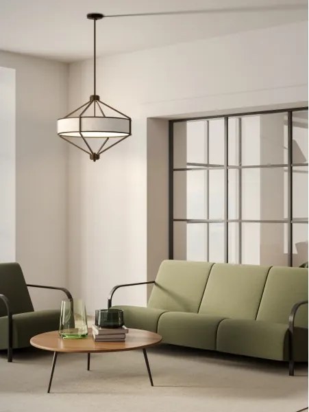 Open Design OR85846 - Candelabru pe tijă ZUNDO, 4xE27/15W/230V, maro/bej