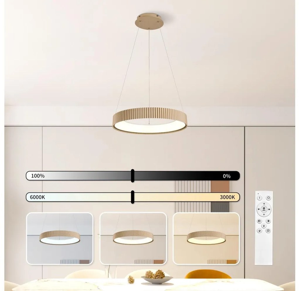 Brilagi - Lustră LED dimabilă pe cablu FALCON MODERN LED/30W/230V 40 cm bej + telecomandă