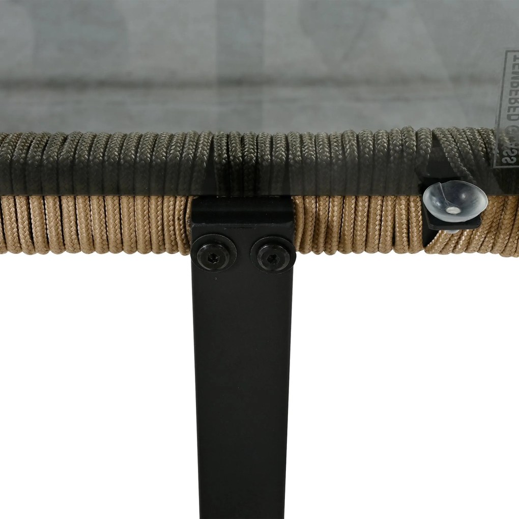 Set de mobilier de grădină din 4 piese cu frânghie, Bej | Aosom Romania