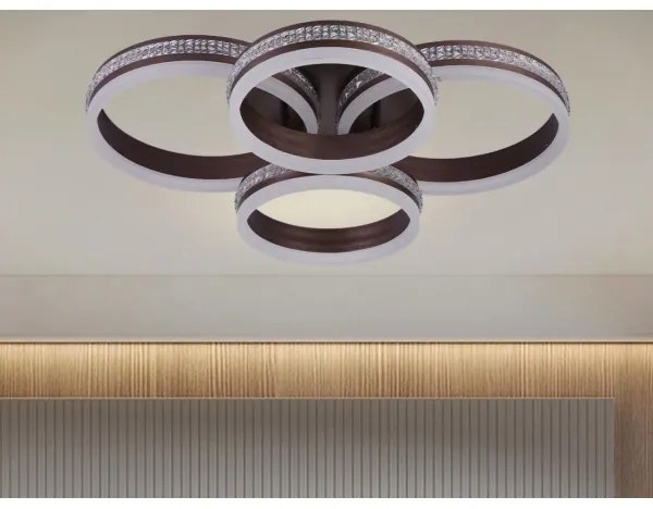 Lustră LED dimabilă, montaj aplicat pe tavan, 150W, 230V, 3000-6500K, cu telecomandă