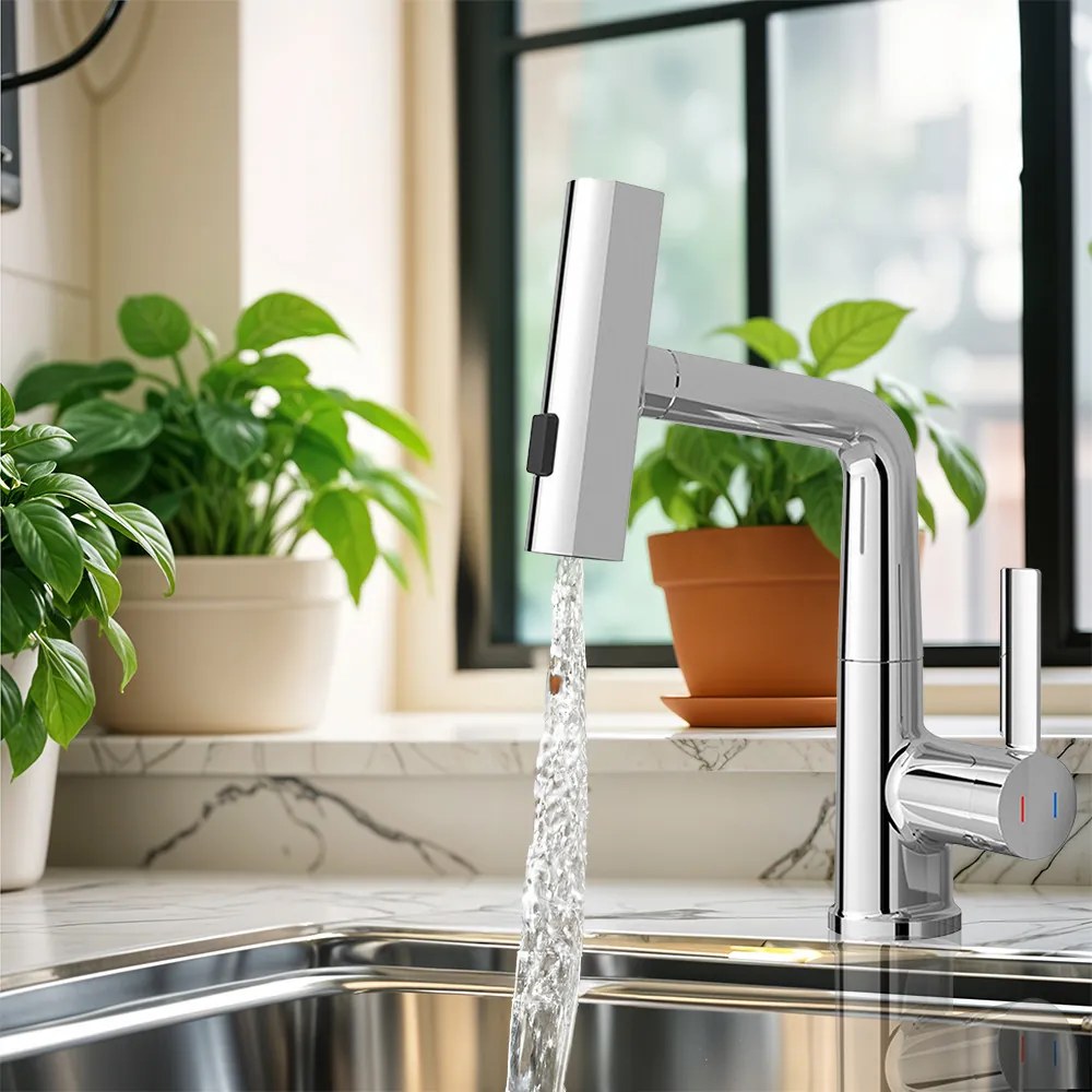 Robinet mixer pentru chiuvetă Mara cu cap multifuncțional crom