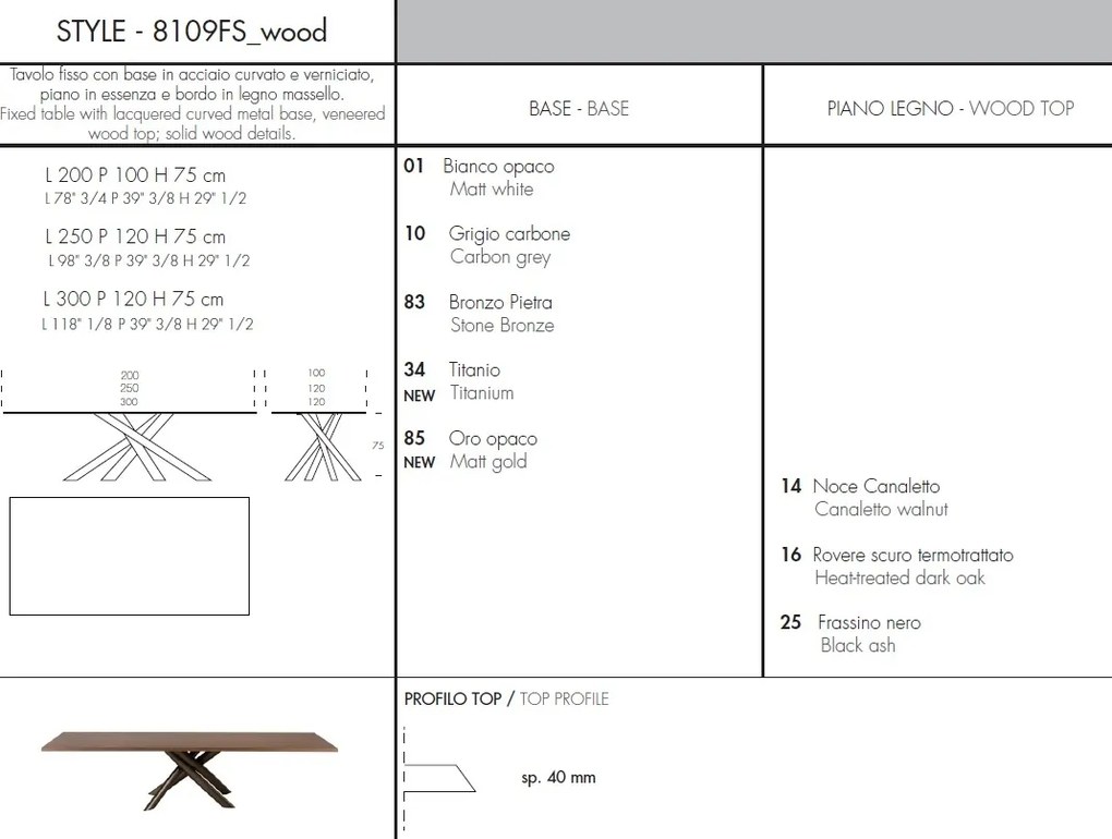 Masa eleganta design LUX STYLE 300x120cm