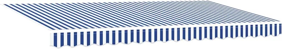 vidaXL Material de înlocuire pentru copertină Albastru și Alb 4 x 2 m