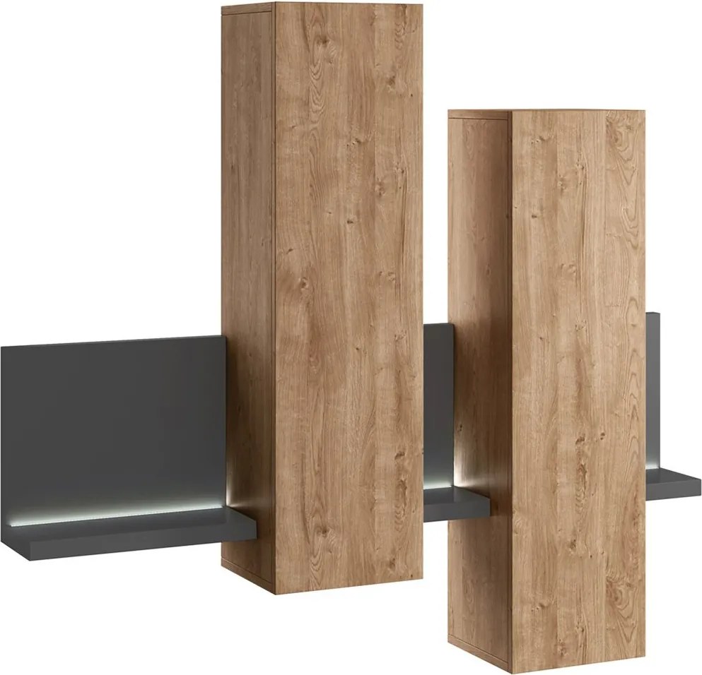 Corp lemn masiv suspendat Aurea, 152 × 90 × 35 cm - Negru