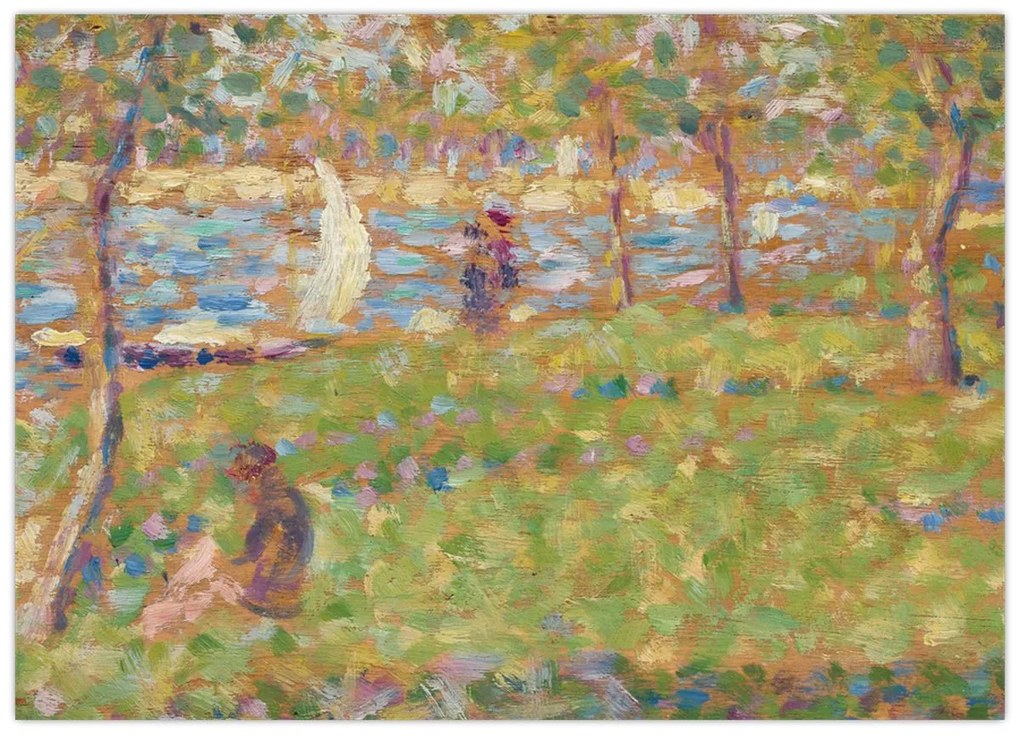 Tablou pe sticlă - Georges Seurat, Study for "La Grande Jatte", reproducere (70x50 cm)
