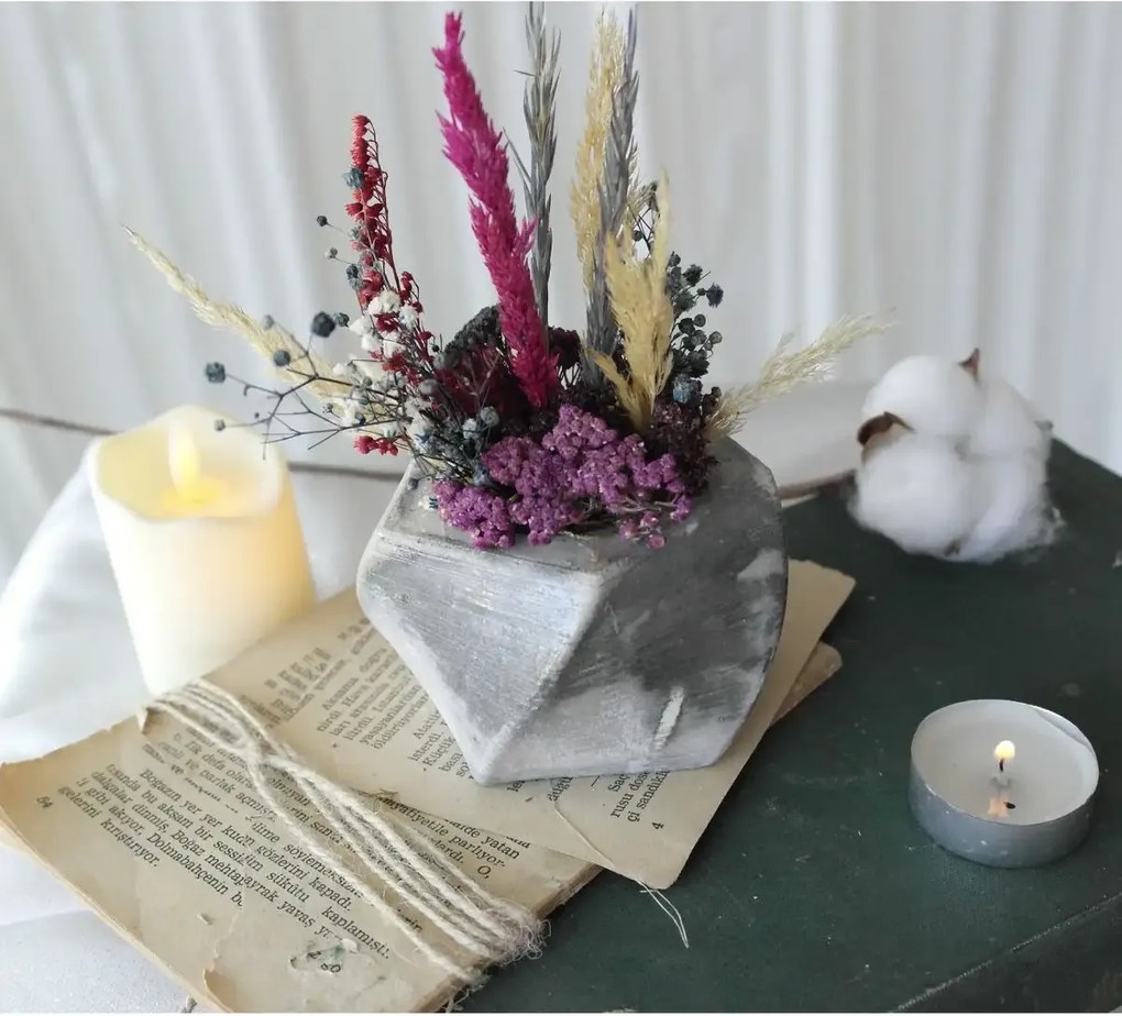 Ghiveci decorativ cu flori artificiale, homs seria A620,17x5.5x9 cm,30353