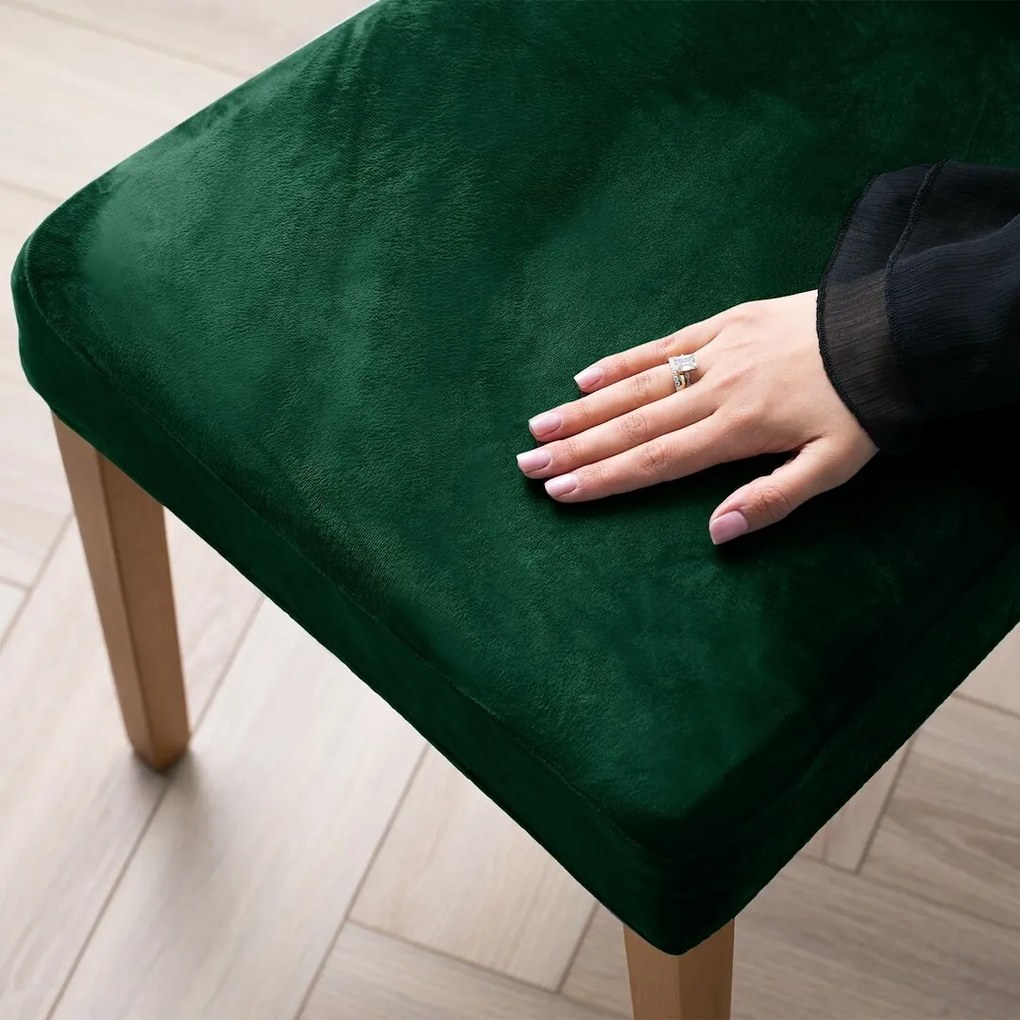 Restilo Husă pentru scaun Sento verde închis, 48 x48 x 58 + 10 cm, set de 6 bucăți
