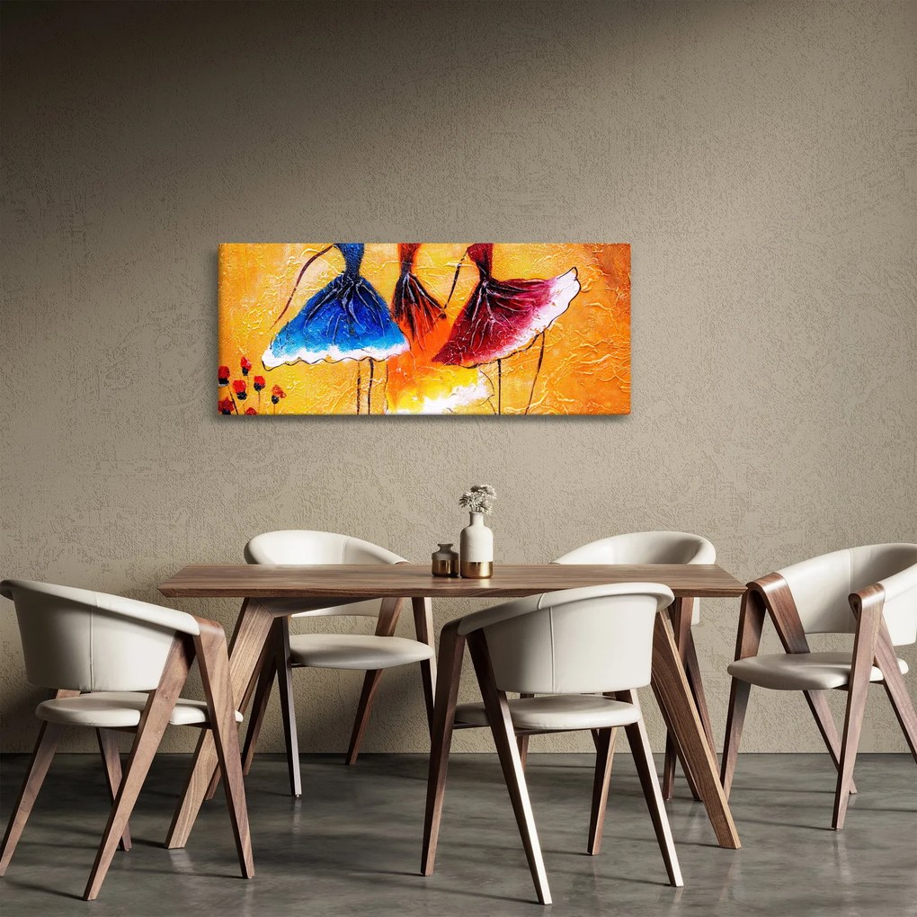 Tablou - Pictură în ulei, balerina (120x50 cm)