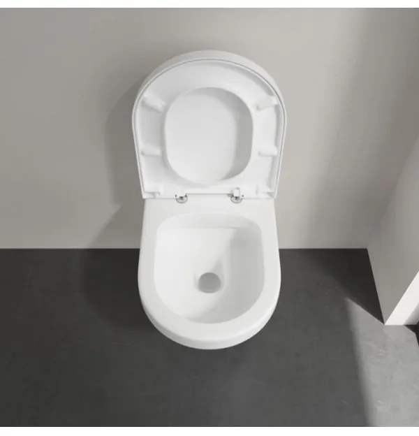 Set vas WC rimless suspendat, Villeroy&amp;Boch Architectura, DirectFlush, capac inchidere lenta, Alb Alpin CeramicPlus, 5684HRR1