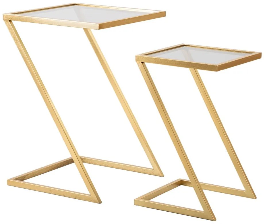 Măsuțe auxiliare cu blat din sticlă 2 buc. 40x40 cm Zet – Mauro Ferretti
