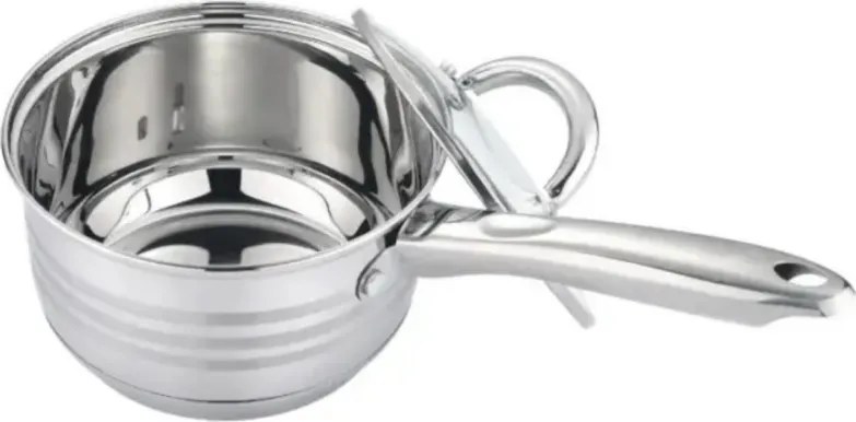 Cratita cu capac Bohmann BH 3138-14, 14 cm, Otel inoxidabil, Inductie, Argintiu/Inox