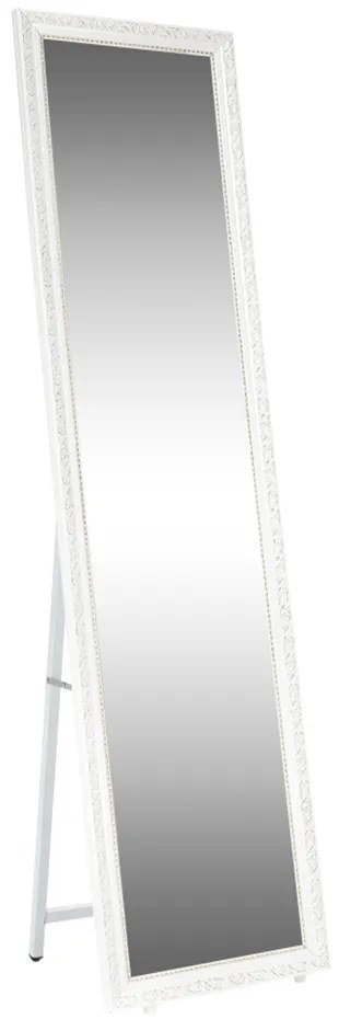 Oglinda de podea, alb ornament auriu, LAVAL